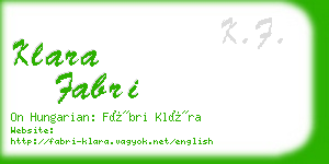 klara fabri business card